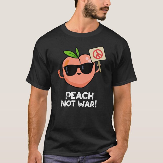 T-shirt Pêche pas guerre drôle Fruit Pun Dark BG (Devant)