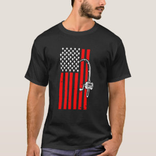 T-shirt Pêche Patriotique Avec Drapeau Américain