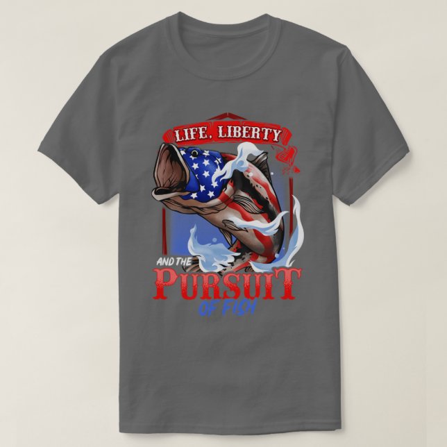 T-shirt Pêche Patriotique Liberté De Vie Et La Poursuite D (Design devant)