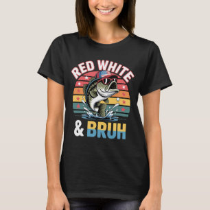 T-shirt Pêche patriotique Rouge Blanc & Bruh