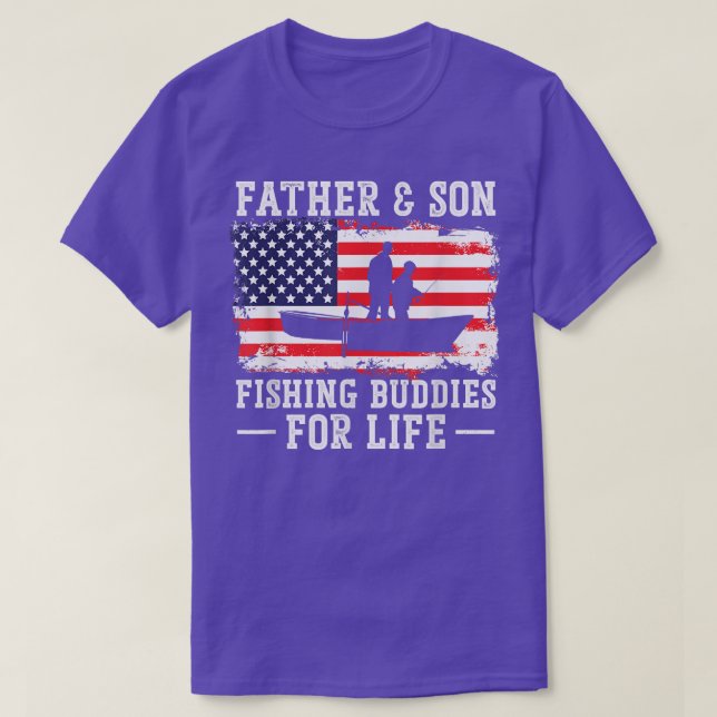 T-shirt Pêche Patriotique US américain Drapeau Buddies Pap (Design devant)