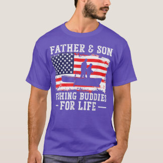 T-shirt Pêche Patriotique US américain Drapeau Buddies Pap