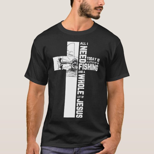 T-shirt Pêche Pêcheur Croix Jésus Citation chrétienne Cade (Devant)