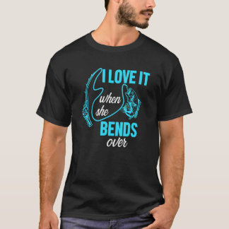 T-shirt Pêche Pêcheur J'adore quand elle se penche