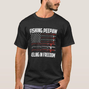 T-shirt Pêche Pépé 4 Juillet Drapeau États-Unis Ramener En