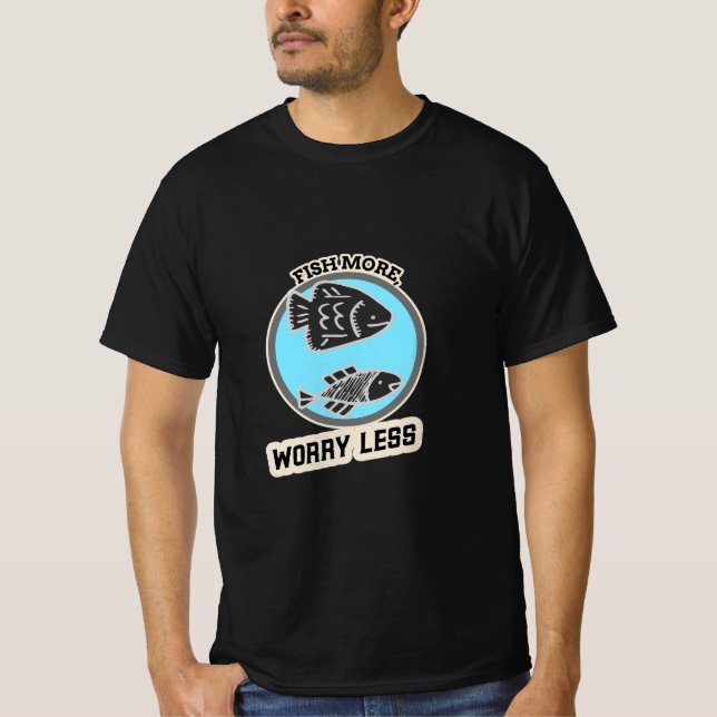 T-shirt Pêche Plus Inquiète Moins (Devant)
