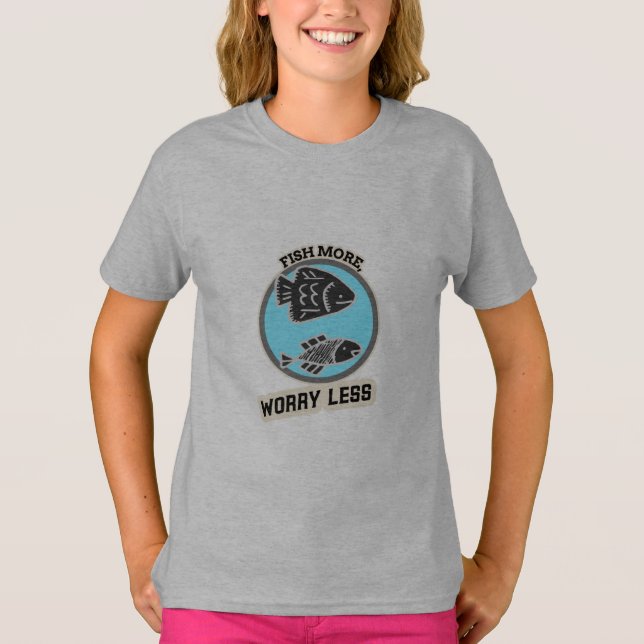 T-shirt Pêche Plus Inquiète Moins (Devant)