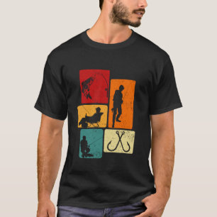T-shirt Pêche Poisson Vintage Rétro Pour Hommes Femmes Pêc