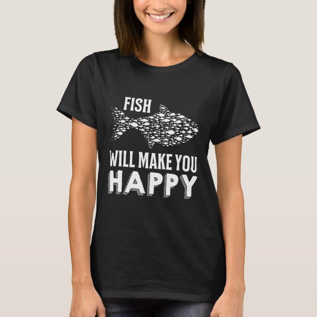 T-shirt Pêche Poisson Vous Rendra Heureux Pêcheur (Devant)