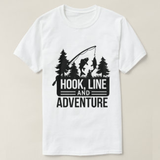 T-shirt Pêche Pole & Catch Camping Extérieur Illustration