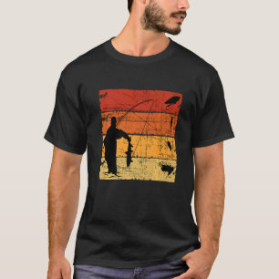 T-shirt Pêche pour hommes Pêche rétro Pêcheur ange