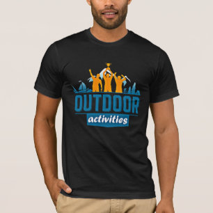 T-shirt Pêche Randonnée Camping ... Logo d'activité extéri