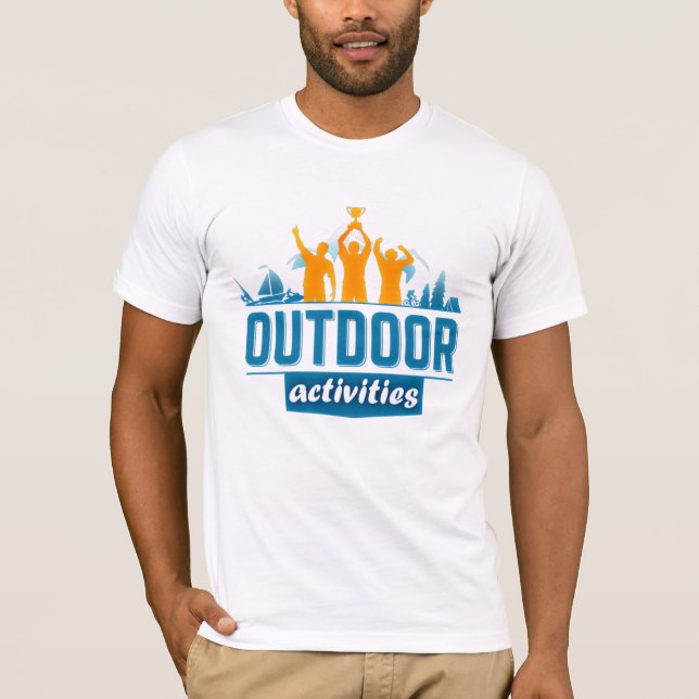 T-shirt Pêche Randonnée Camping ... Logo d'activité extéri (Devant)