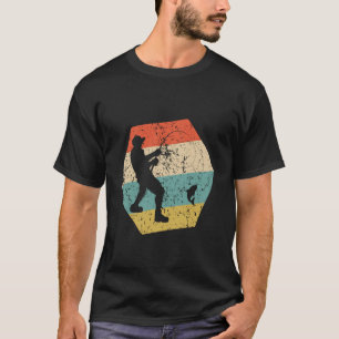 T-shirt Pêche Rétro en Détresse Hexagone Pêcheur Attrapant