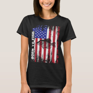 T-shirt Pêche Rétro Né À Poisson Hommes Femmes Crappie Fis