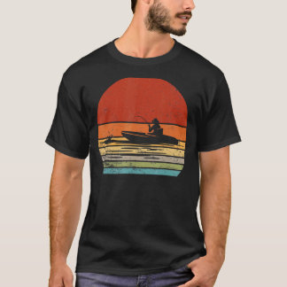T-shirt Pêche Rétro Silhouette de Pêcheur Vintage Extérieu