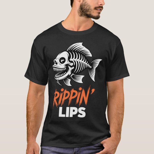 T-shirt Pêche Rippin' Lips Os de Poisson (Devant)