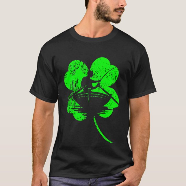 T-shirt Pêche Saint Patrick jour shamrock  Pêche (Devant)