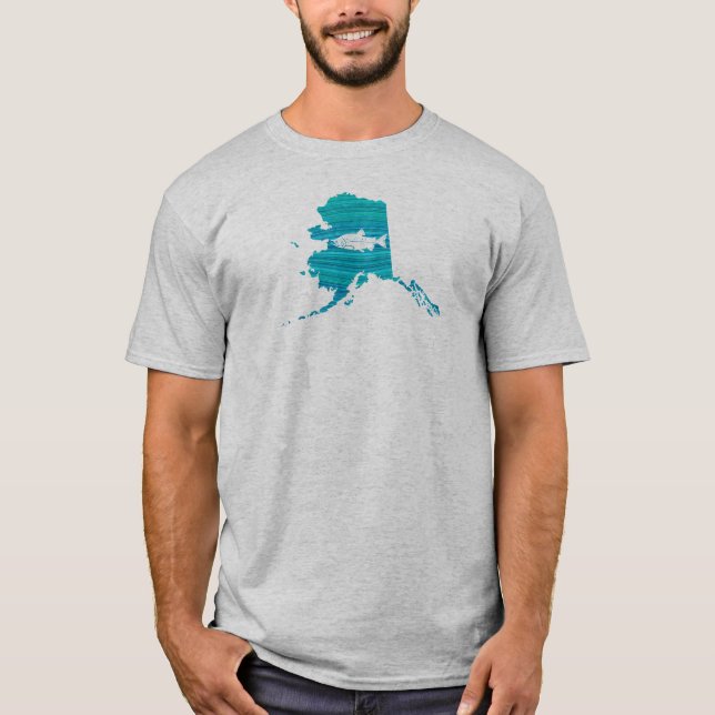 T-shirt Pêche Saumon de la vague de l'Alaska (Devant)