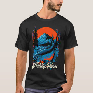 T-shirt Pêche S'il Vous Plaît Lacs Bateau Lagune Chasse B
