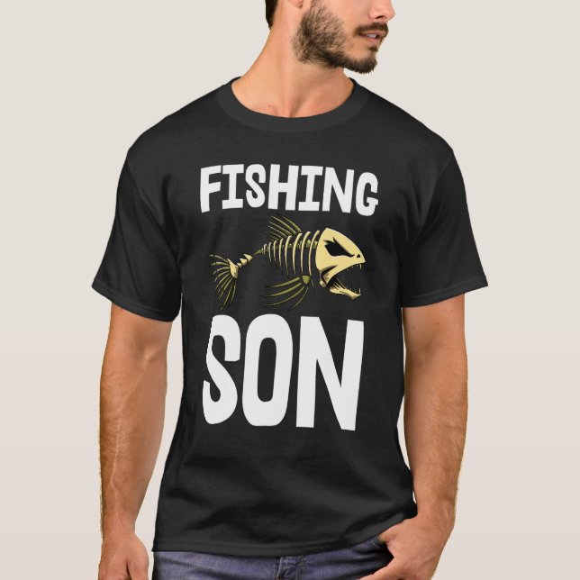 T-shirt Pêche Son Tee Squelette Poisson Os Tee - shirts Sh (Devant)