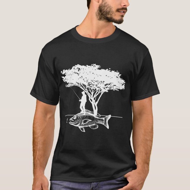 T-shirt Pêche Sous Un Arbre, Chemise Pêcheur (Devant)