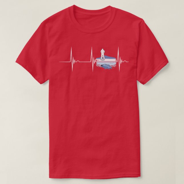 T-shirt Pêche sur glace battement de coeur EKG Pulse Trou  (Design devant)
