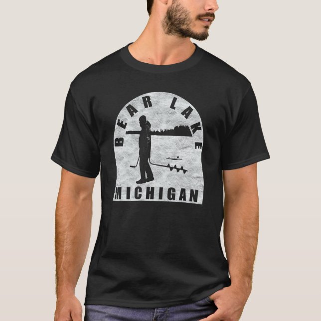 T-shirt Pêche sur glace Bear Lake Michigan (Devant)