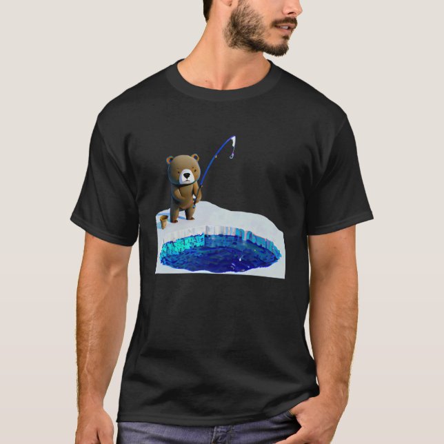 T-shirt Pêche sur glace d'ours mignon (Devant)