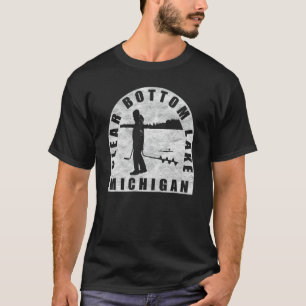T-shirt Pêche sur glace du lac Clear Bottom Michigan