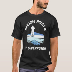 T-shirt Pêche sur glace ne peut pas fonctionner tige trou