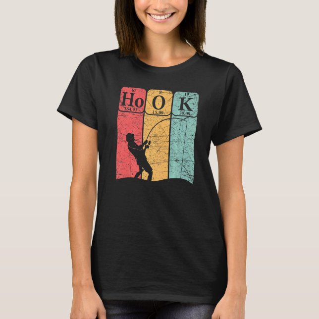 T-shirt Pêche Tableau Périodique Éléments Pêcheur Nerd (Devant)