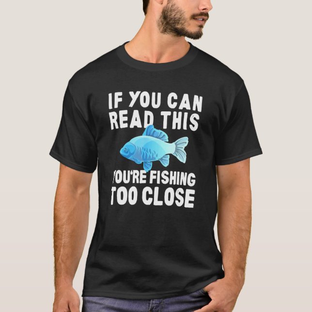 T-shirt Pêche trop près humour (Devant)