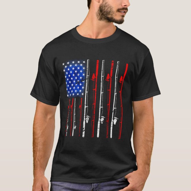 T-shirt Pêche USA Drapeau Américain (Devant)