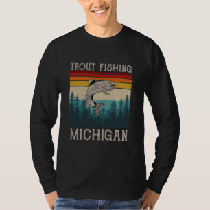 T-shirt Pêche vintage de truites Michigan pour truites Fis