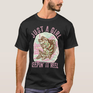 T-shirt Pêche vintage Juste Une Fille Garder Il Reel Femme