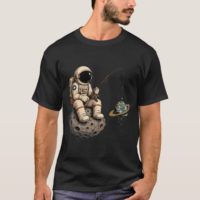T-shirt Pêcher dans le Cosmos – Planète Astronaute An (Devant)