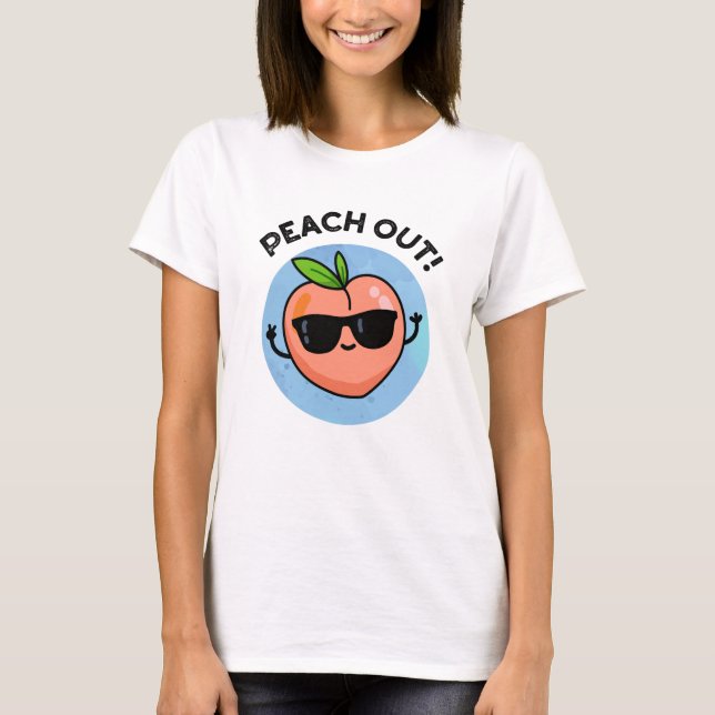 T-shirt Pêcher Drôle Fruit Pun (Devant)