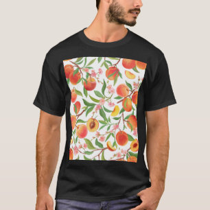 T-shirt Pêcher le Motif Vintage de fruits tropicaux.