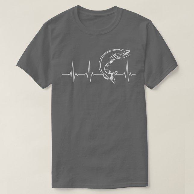 T-shirt Pêcher Muskie battement de coeur (Design devant)