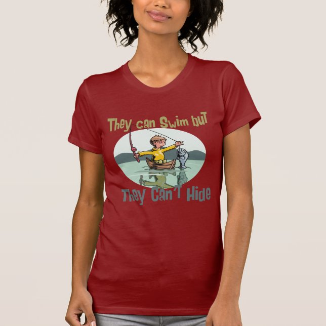 T-shirt Pêcher nager mais ne peut pas se cacher (Devant)
