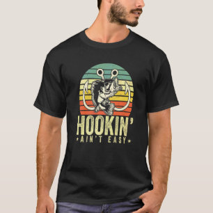 T-shirt Pêcher n'est pas facile Pêcheur Canne à pêche Bar