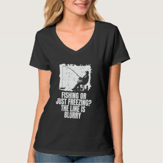 T-shirt Pêcher Ou Juste Geler La Pêche Sur Glace