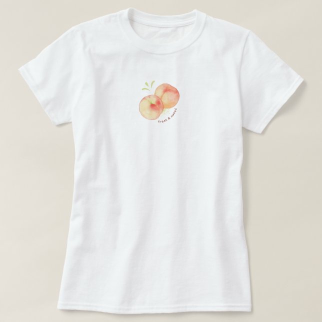 T-shirt Pêches pastel au look mignon  (Design devant)