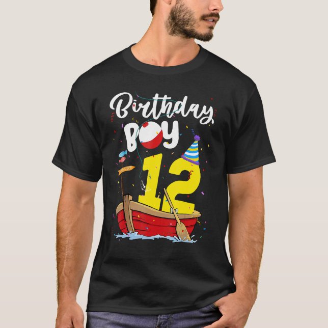 T-shirt Pêcheur 12e Anniversaire Garçon Pêche 12 Ans E (Devant)
