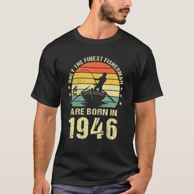 T-shirt Pêcheur 1946 76e anniversaire pour 76 ans (Devant)