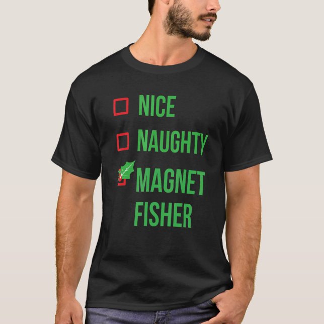 T-shirt Pêcheur à aimant Pyjama drôle de Noël (Devant)