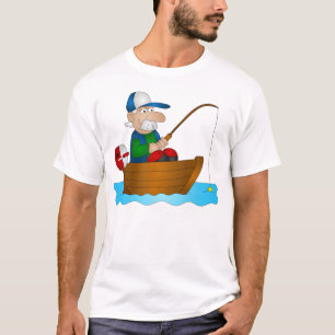 T-shirt Pêcheur à la ligne de bande dessinée