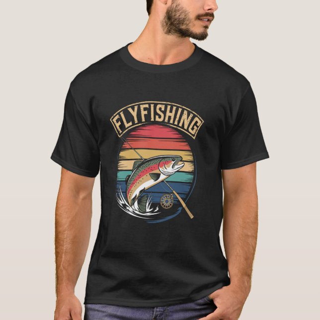 T-shirt Pêcheur à la mouche de truite (Devant)