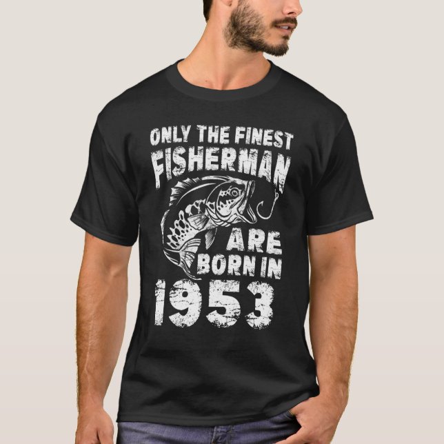 T-shirt Pêcheur à la pêche âgé de 69 ans 1953 69e annivers (Devant)